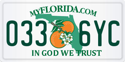FL license plate 0336YC