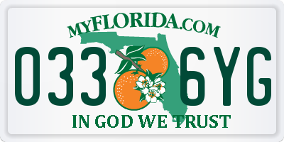 FL license plate 0336YG