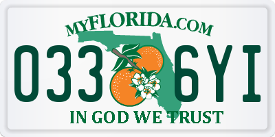 FL license plate 0336YI