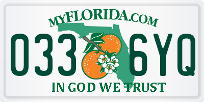 FL license plate 0336YQ