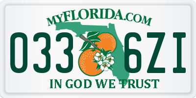 FL license plate 0336ZI