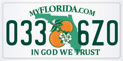 FL license plate 0336ZO