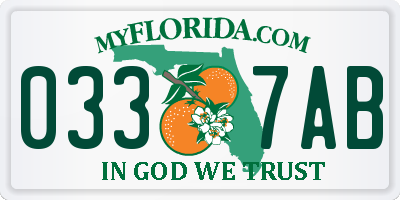 FL license plate 0337AB