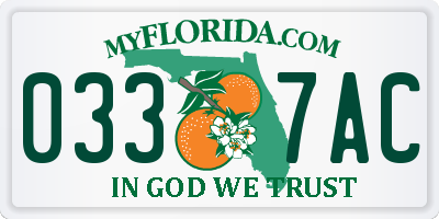 FL license plate 0337AC