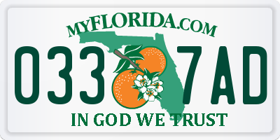 FL license plate 0337AD