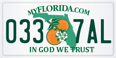 FL license plate 0337AL