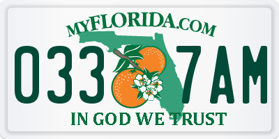 FL license plate 0337AM