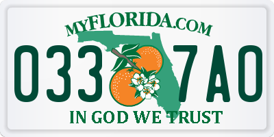 FL license plate 0337AO