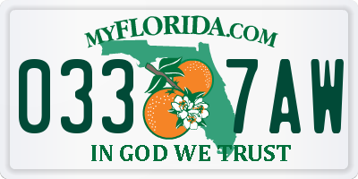 FL license plate 0337AW