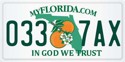 FL license plate 0337AX