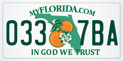FL license plate 0337BA