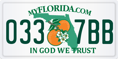 FL license plate 0337BB