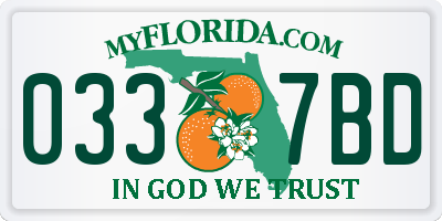 FL license plate 0337BD