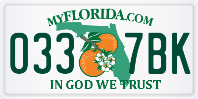 FL license plate 0337BK