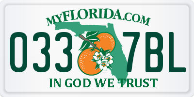 FL license plate 0337BL