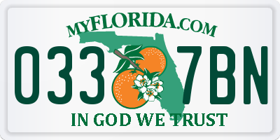 FL license plate 0337BN