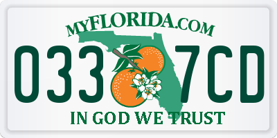 FL license plate 0337CD
