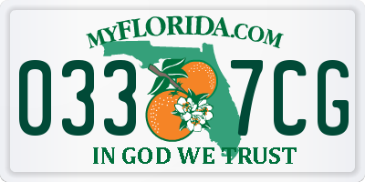 FL license plate 0337CG