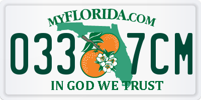 FL license plate 0337CM