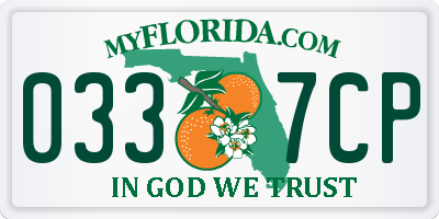FL license plate 0337CP