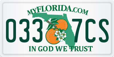 FL license plate 0337CS