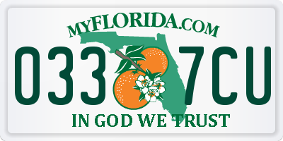 FL license plate 0337CU