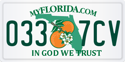 FL license plate 0337CV