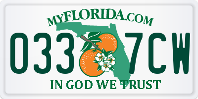 FL license plate 0337CW