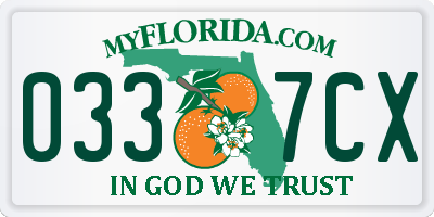 FL license plate 0337CX
