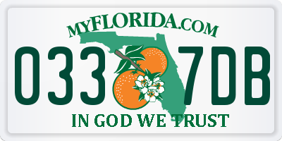 FL license plate 0337DB