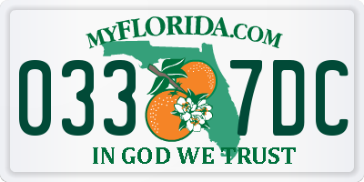 FL license plate 0337DC