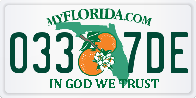 FL license plate 0337DE