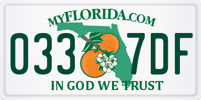 FL license plate 0337DF