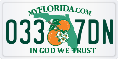 FL license plate 0337DN