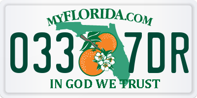FL license plate 0337DR