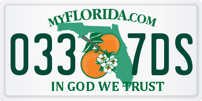 FL license plate 0337DS