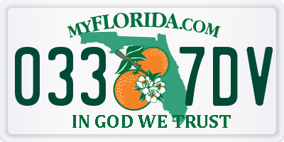 FL license plate 0337DV