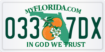 FL license plate 0337DX