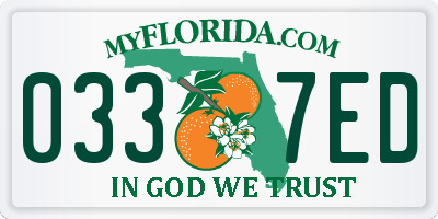 FL license plate 0337ED