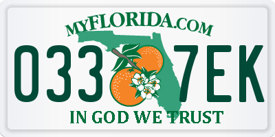 FL license plate 0337EK