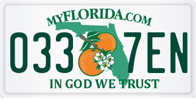 FL license plate 0337EN