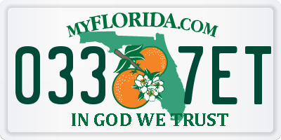 FL license plate 0337ET