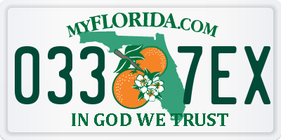 FL license plate 0337EX