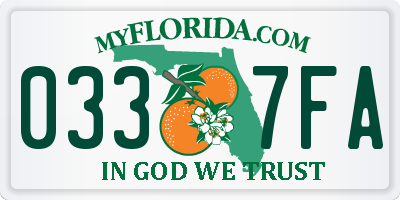 FL license plate 0337FA