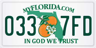 FL license plate 0337FD