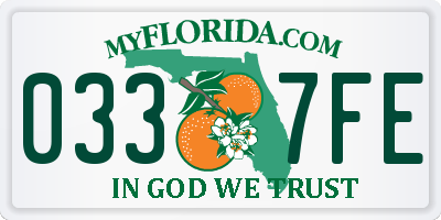 FL license plate 0337FE