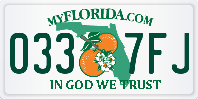 FL license plate 0337FJ