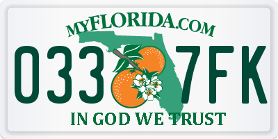 FL license plate 0337FK