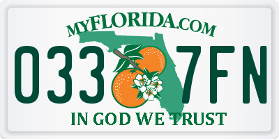 FL license plate 0337FN
