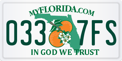 FL license plate 0337FS
